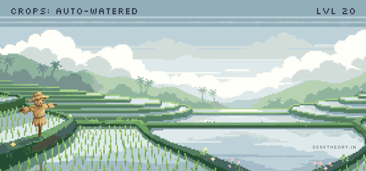 Crops: Auto-Watered full flat-lay artwork