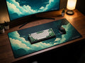 Emerald Cloud desk mat in a premium desk setup
