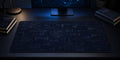 Silent Equation desk mat in a quiet physics study desk setup