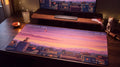 Spectator Mode pixel art desk mat on a desk at night