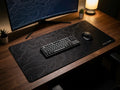 Topographic Black desk mat in a premium desk setup