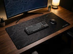 Topographic Black desk mat in a premium desk setup