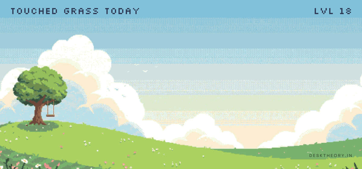 Touched Grass Today full flat-lay artwork